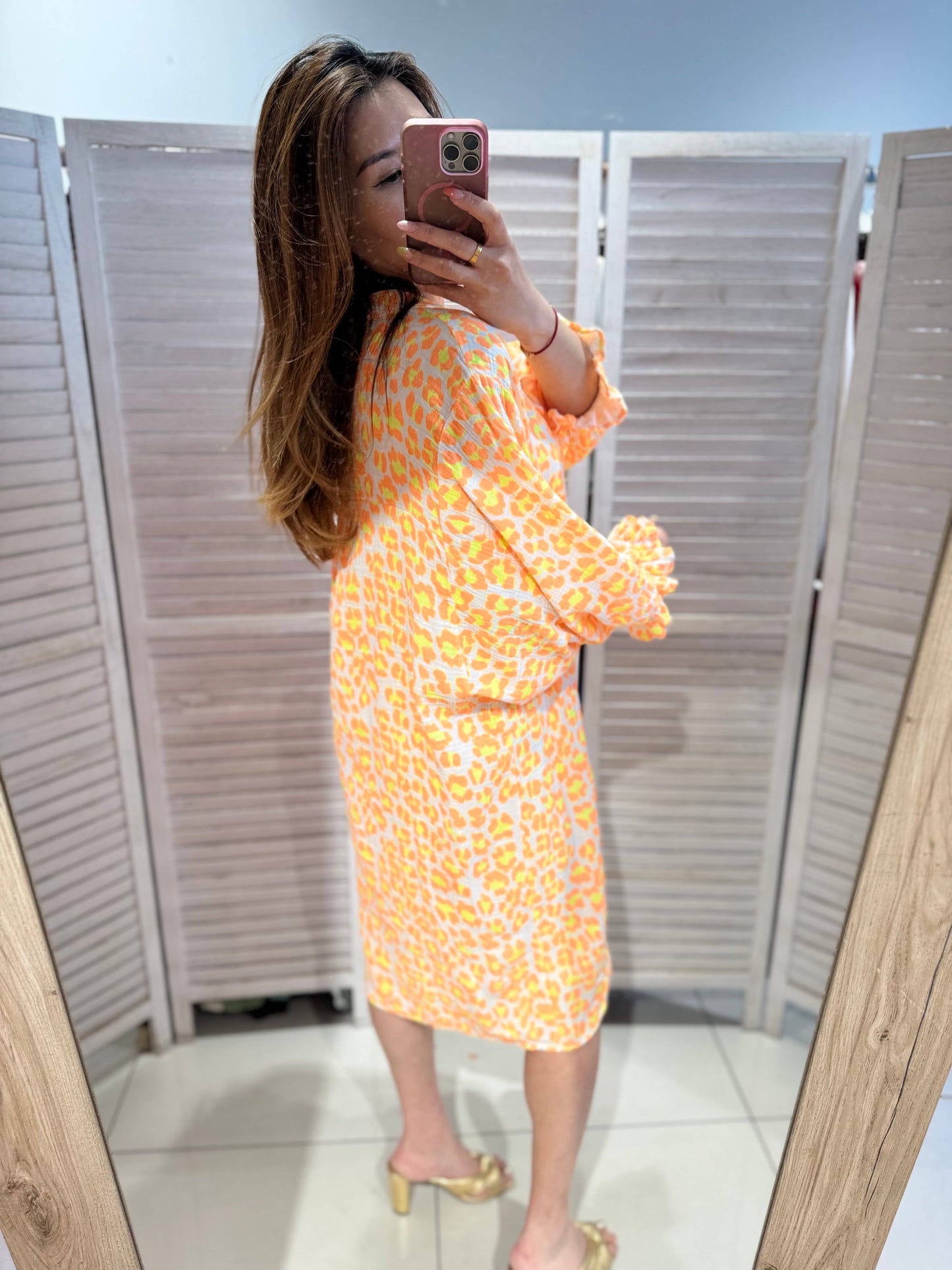 Leichtes Kleid Musselin mit Puffärmeln