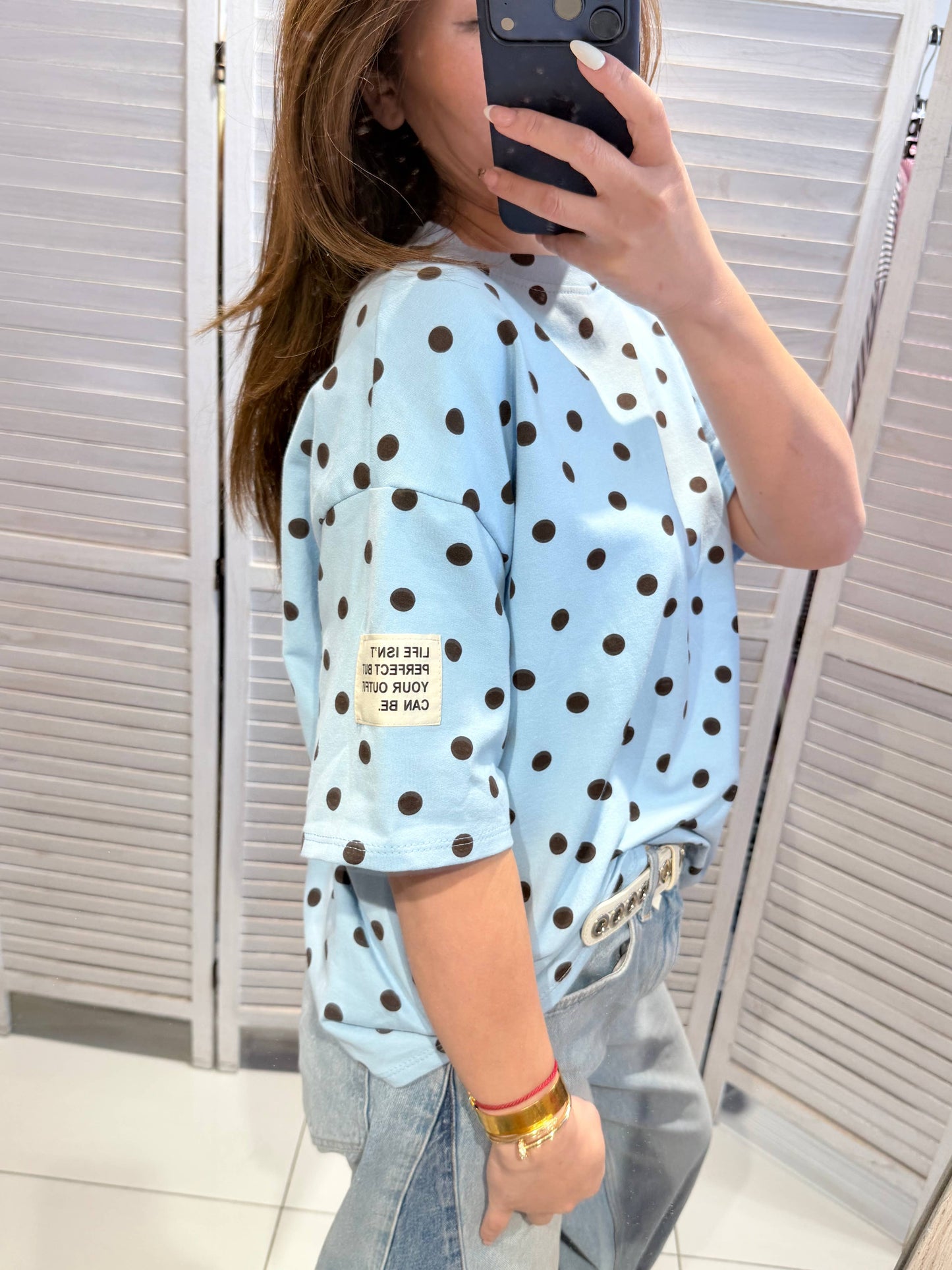 Gepunktetes T-Shirt aus Baumwolle