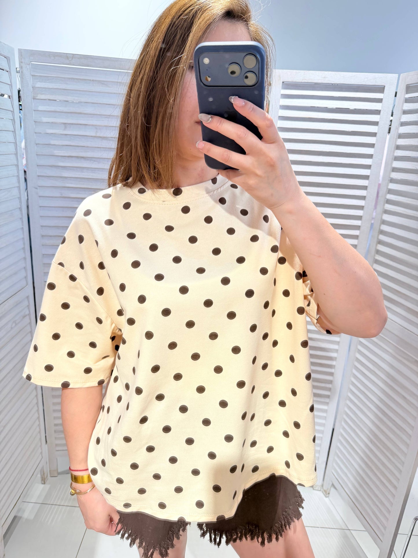 Gepunktetes T-Shirt aus Baumwolle