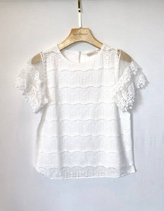T-Shirt Spitze weiß