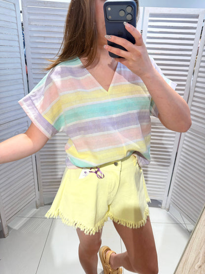 Gestreifte Baumwollbluse