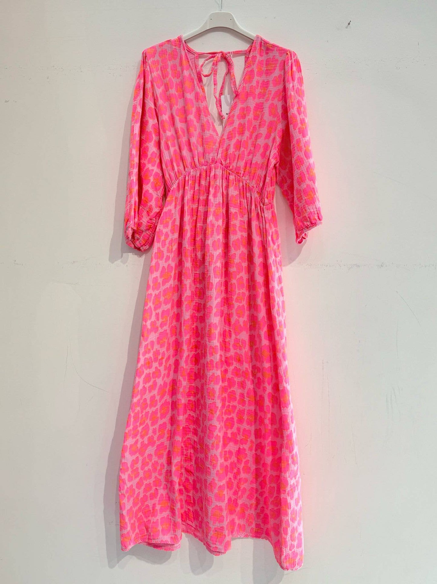 Kleid aus Baumwollgaze Musselin GROSSER LEOPARD