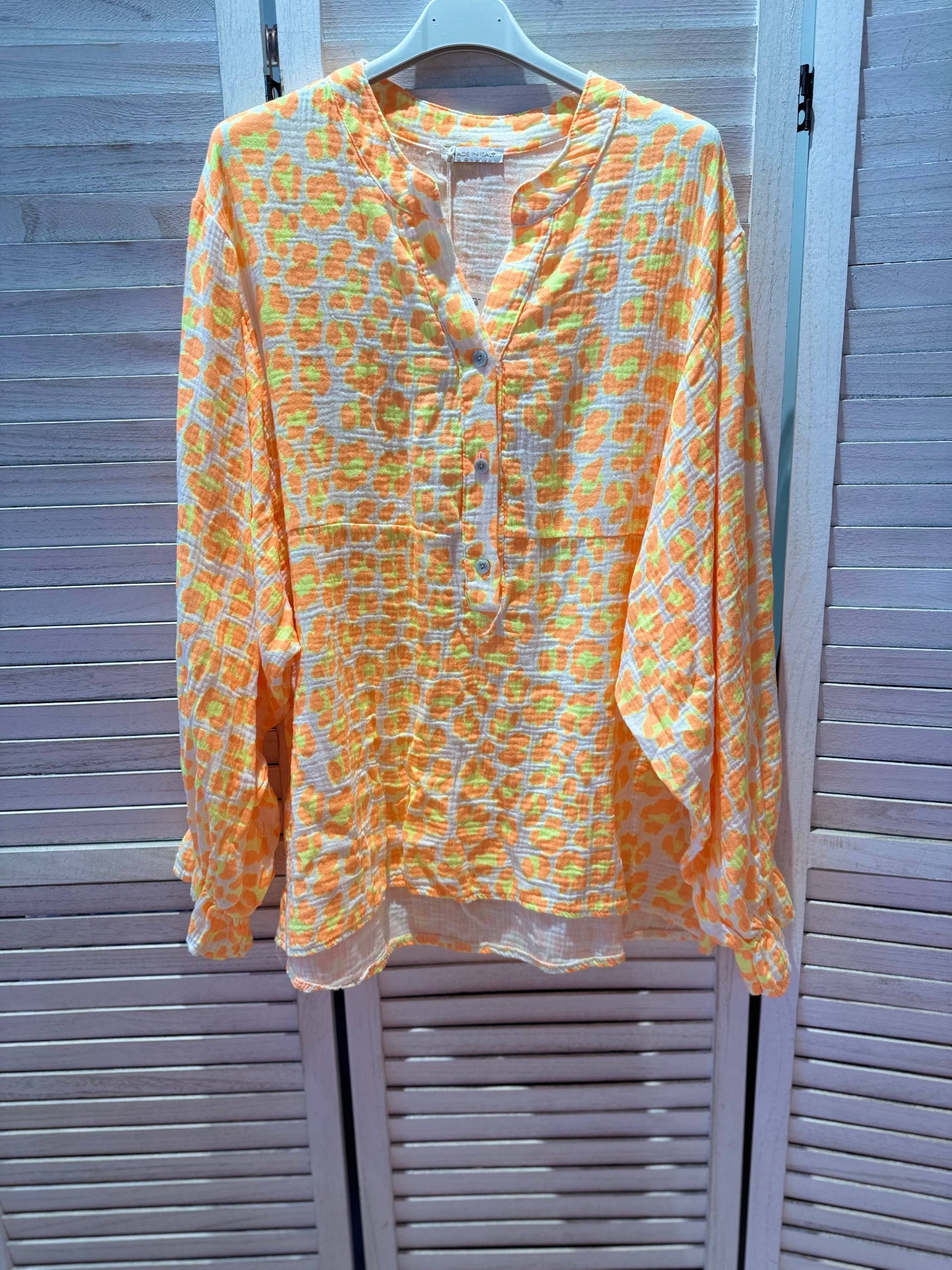 Fließende Bluse Musselin mit Ballonärmeln