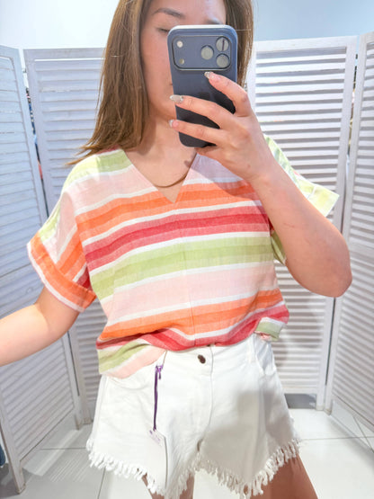 Gestreifte Baumwollbluse