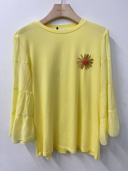 Kurzarm-T-Shirt mit Stickerei
