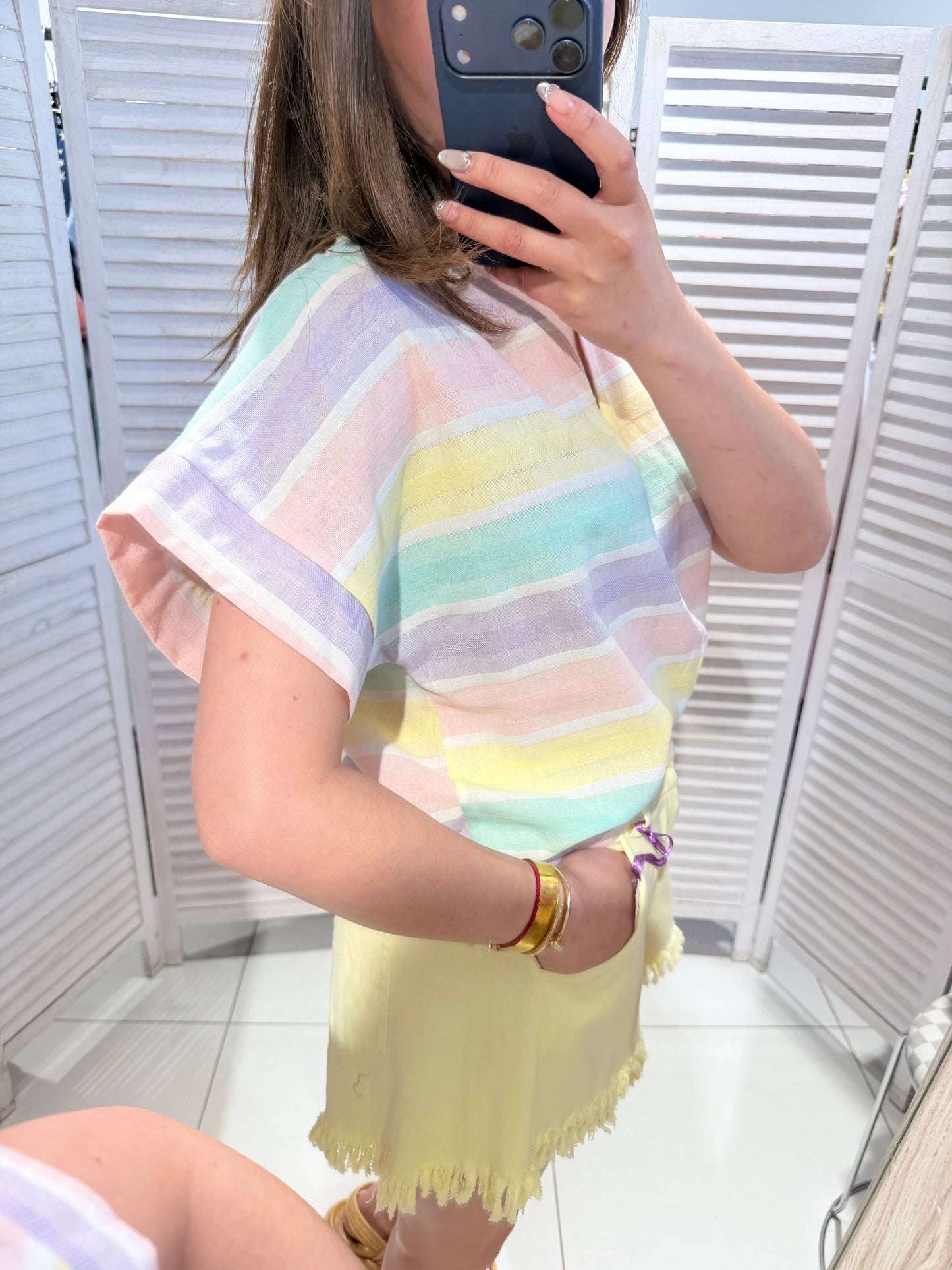 Gestreifte Baumwollbluse