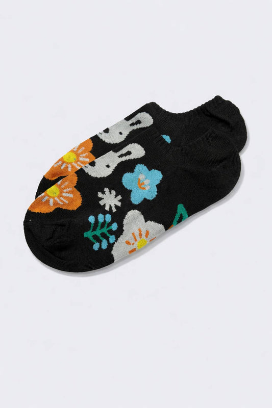 Kurze Socken mit Muster Hase schwarz