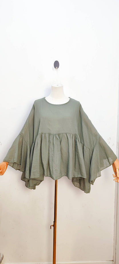 Bluse Oversized Fledermausärmel