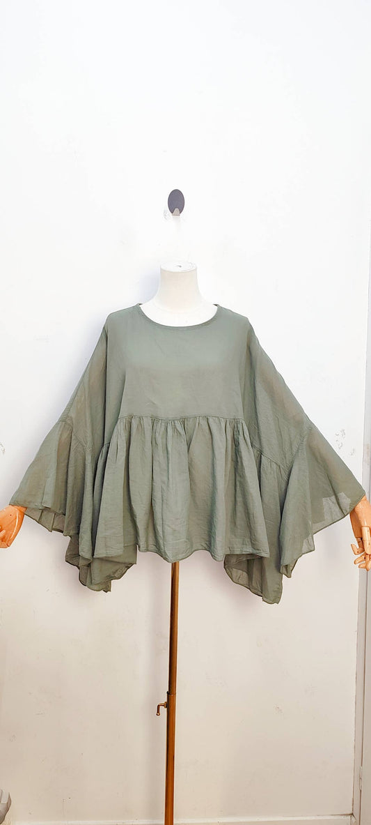 Bluse Oversized Fledermausärmel