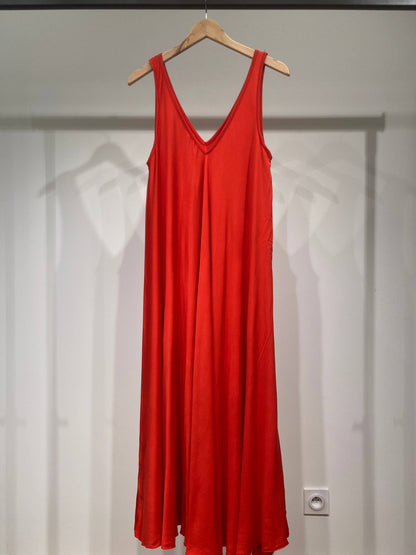 Maxikleid mit V-Ausschnitt und breiten Trägern