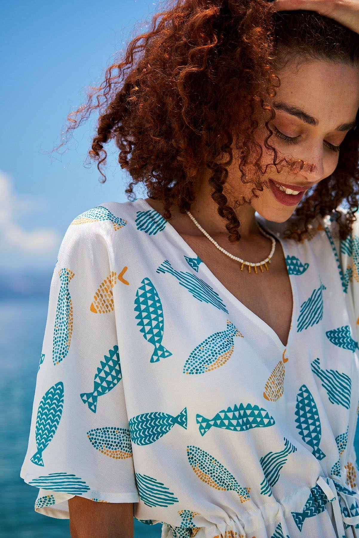 Kokkosammou Maxikleid Kleiner Fisch
