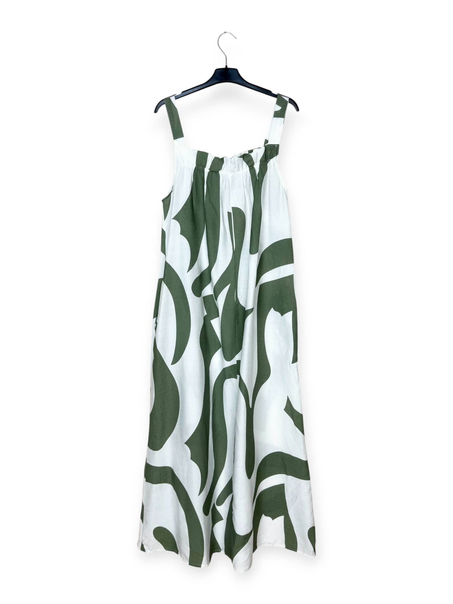 Langes Kleid mit abstrakten Mustern