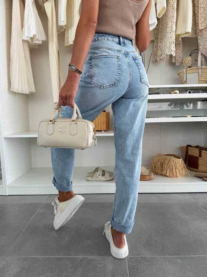 Jean mit hohem Bund – Stretch