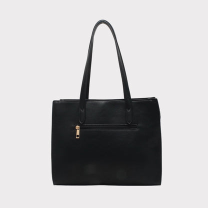 Shopper-Tasche mit Leoparden-Effekt-Schulterriemen und Tasche