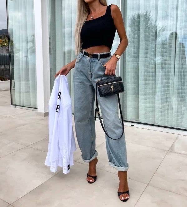 Jean mit hohem Bund – Stretch